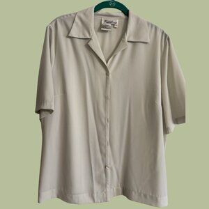 Vintage Pastel Green Button Up Blouse | Fred David | Size 14